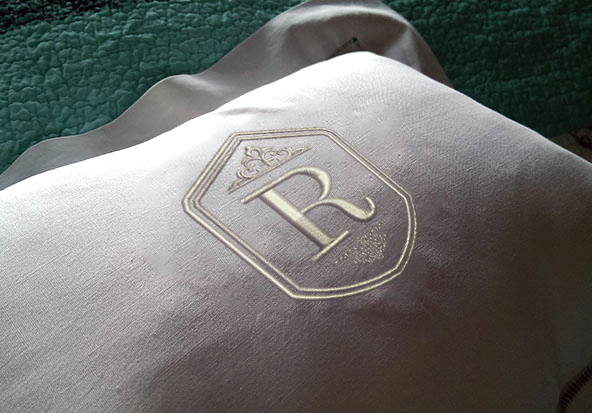 Embroidered monogram pillow - Hatch